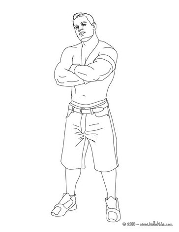  Coloring Pages on Wrestler John Cena Coloring Page   Wrestling Coloring Pages