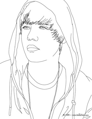 justin bieber cartoon coloring pages. Justin Bieber face coloring