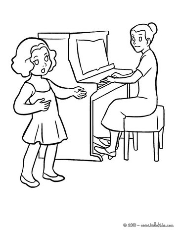 Music Coloring Pages on Music Lesson Coloring Page   Classroom Scenes Coloring Pages