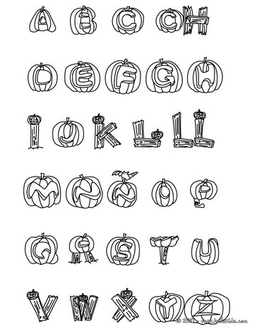 Letter Coloring Sheets on Letters Coloring Page   Halloween Letters Of Alphabet Coloring Pages