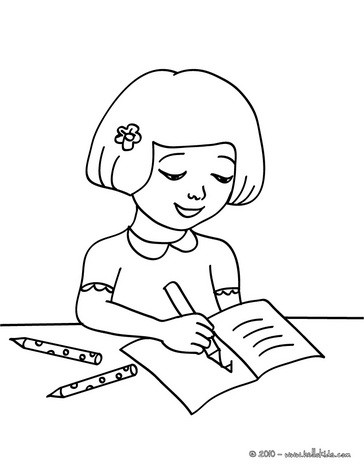 Pupil Writting Notebook Coloring Pages Hellokids Page
