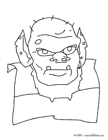 Monster Coloring Pages on Monster Face Coloring Page   Halloween Monster Coloring Pages