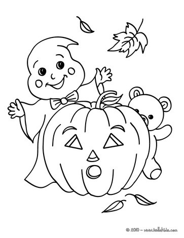 Phantom with halloween friends coloring pages - Hellokids.com
