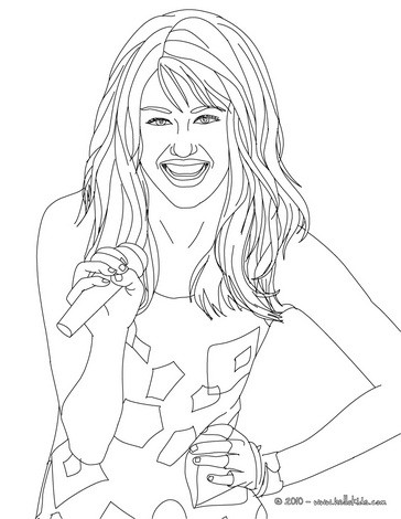 Miley Cyrus on Miley Cyrus Coloring Pages   Miley Cyrus Happy Coloring Page