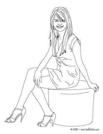 Selena Gomez Coloring Pages on Selena Gomez Seated Coloring Page   Selena Gomez Coloring Pages