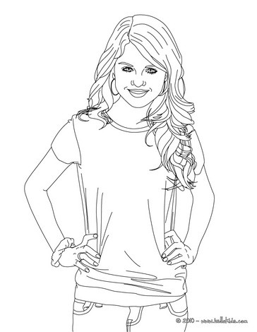 Selena Gomez actress coloring page