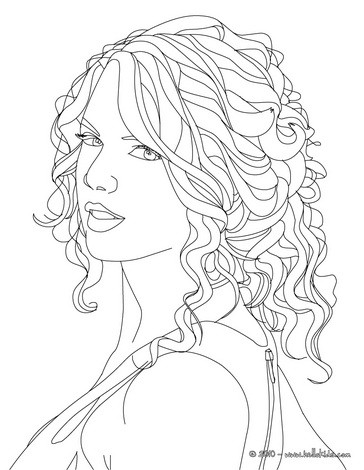 Taylor Swift close up coloring page