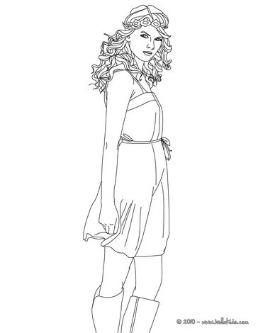 Taylor Swift coloring page. More Taylor Swift coloring sheets on  hellokids.com