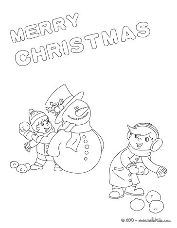 snowball fight coloring pages