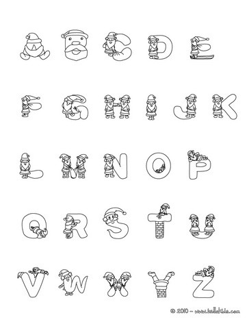 christmas themed alphabet coloring pages