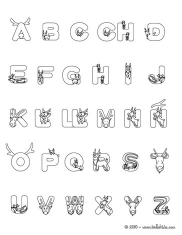 Alphabet Coloring Sheets on Reindeer Letters Coloring Page   Christmas Spanish Abc Coloring Pages