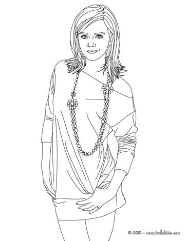Emma Watson young lady coloring page