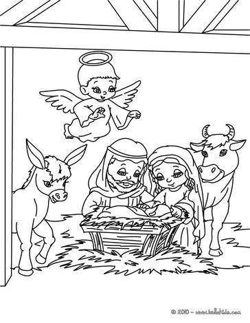 Kids on Out This Nativity Scene Coloring Page And Color It With Your Kids