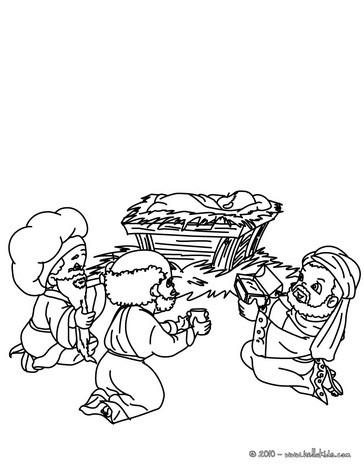 Wise men with infant jesus coloring pages - Hellokids.com