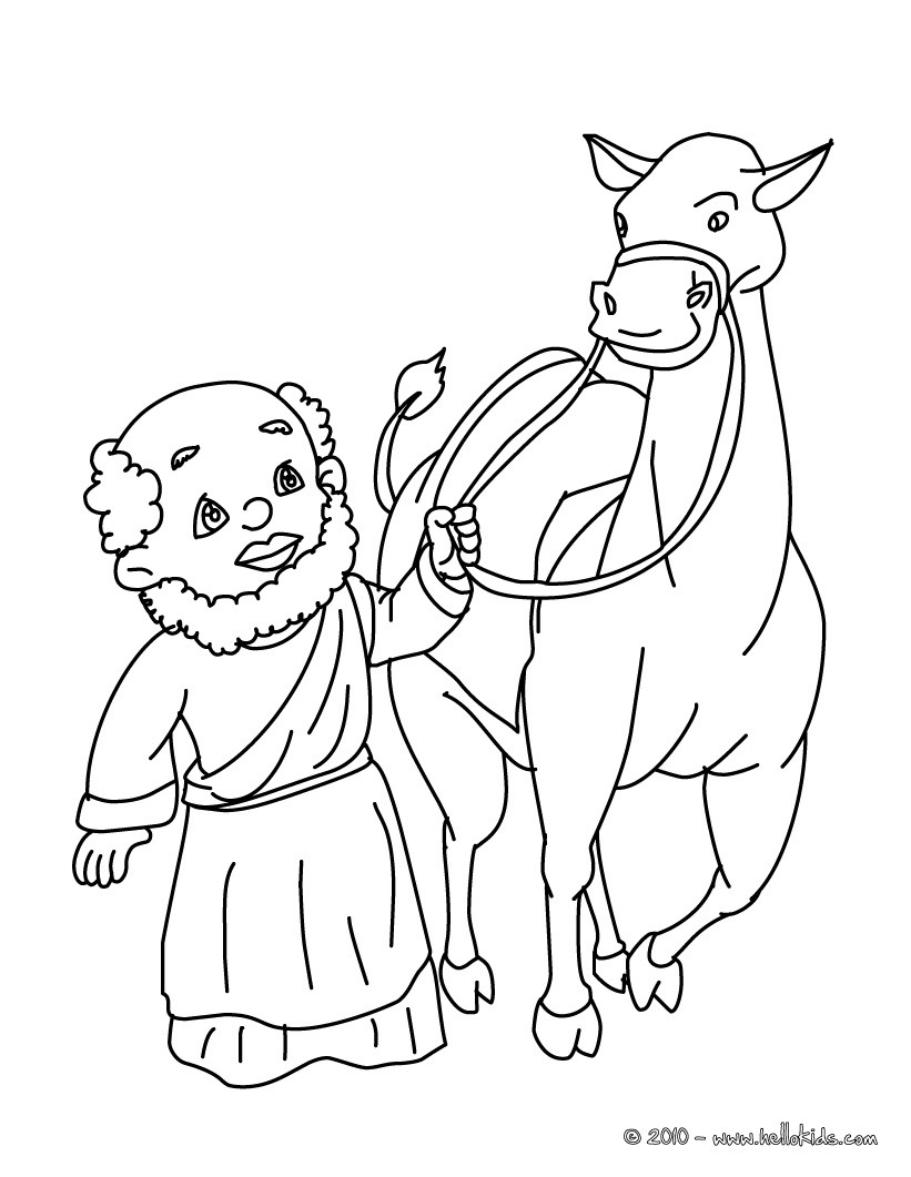 King Balthazar Balthasar with his camel coloring page Coloring page HOLIDAY coloring pages CHRISTMAS coloring