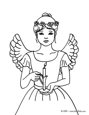 christmas angel colouring pages