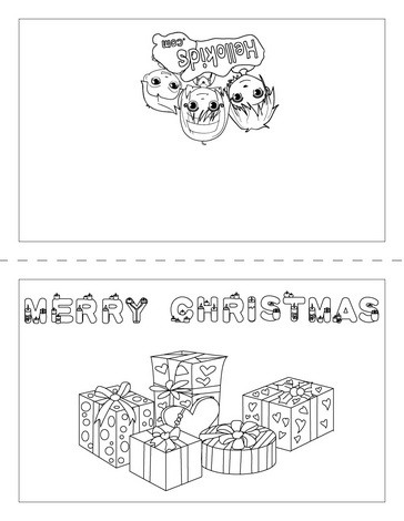 Christmas Trees on Merry Christmas Card Coloring Page   Christmas Cards Coloring Pages