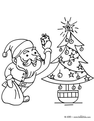 Santa claus and the christmas star coloring pages 