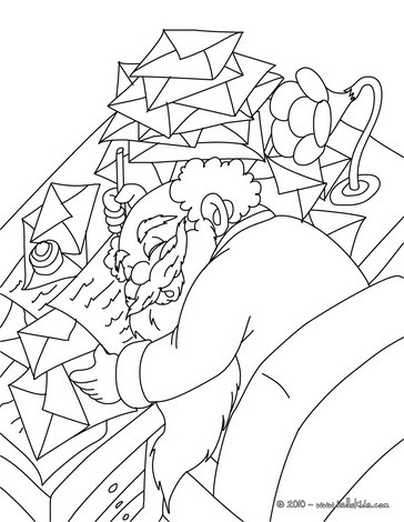 Santa claus sleeping coloring pages - Hellokids.com