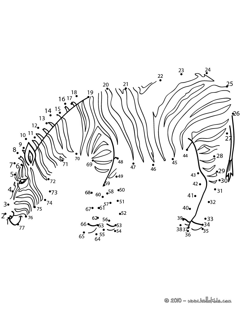 Zebra dot to dot game coloring pages Hellokidscom