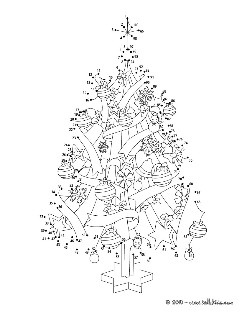 Christmas Tree Coloring Pages Hellokids