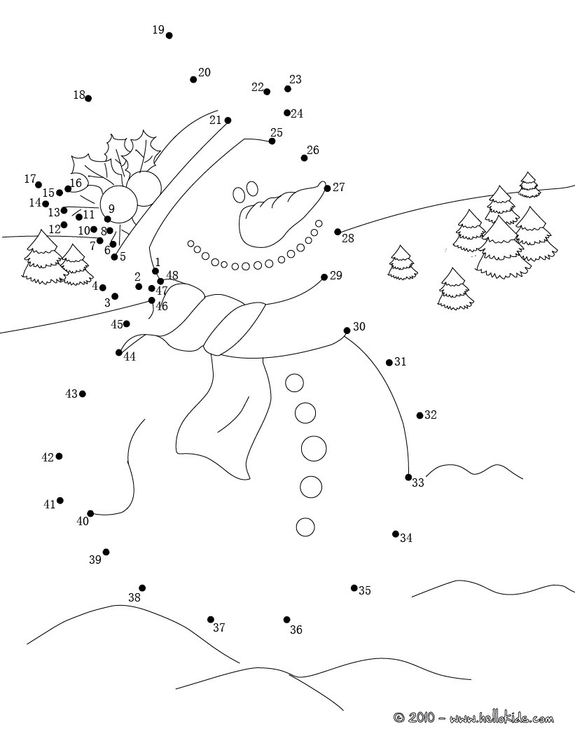 Snowman for xmas coloring pages - Hellokids.com