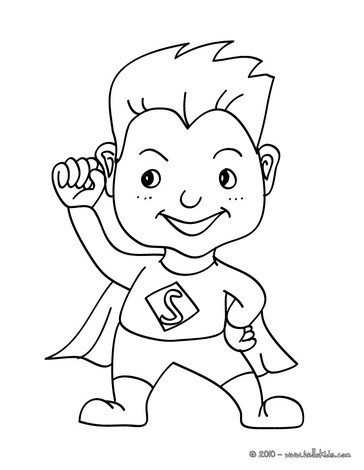  Coloring Sheets on Coloring Pages  Enjoy Coloring The Superhero Kid Costume Coloring