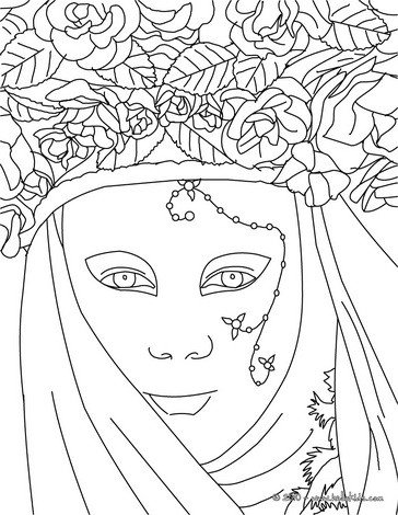 Princess Coloring Sheets on Venitian Mask Coloring Page   Carnival Of Venice Coloring Pages