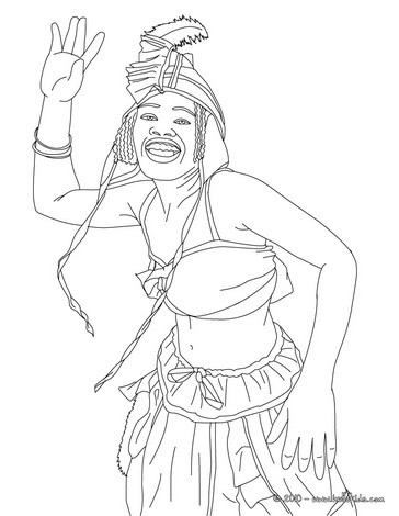 Bahia style samba dancer coloring page