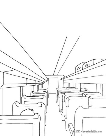 Passengers seated inside the high speed train coloring ...