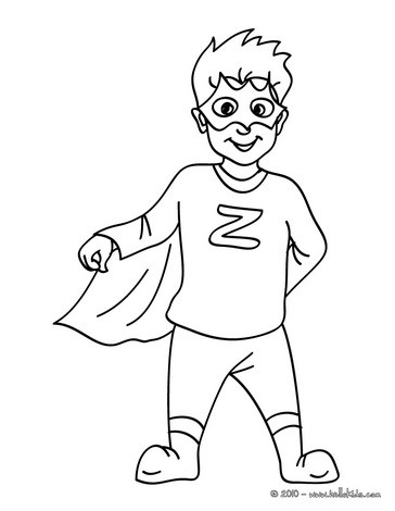 Superhero Coloring Pages on Superhero Carnival Costume Coloring Page   Carnival Costumes For Boys