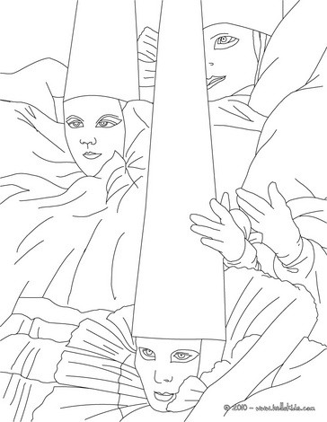 Venitian carnival parade coloring page