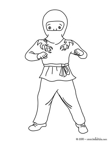 Ninja Coloring Pages on Ninja Costume Coloring Page   Carnival Costumes For Boys Coloring