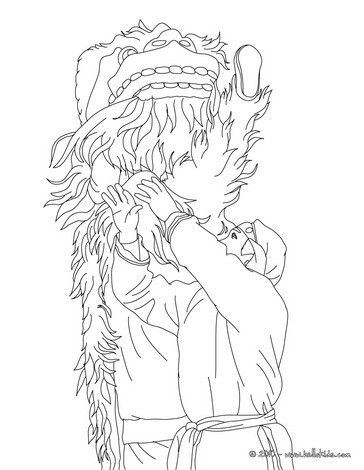 Lion chinese new year parade coloring pages - Hellokids.com