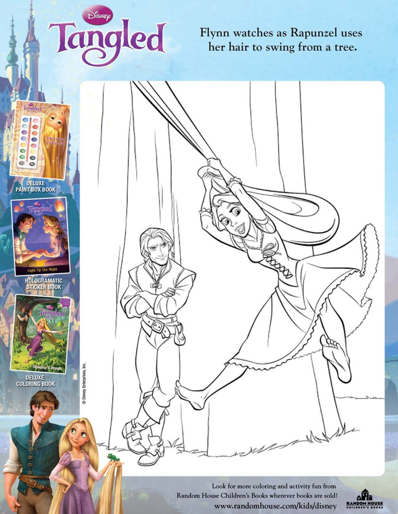 Rapunzel and flynn rider coloring pages 