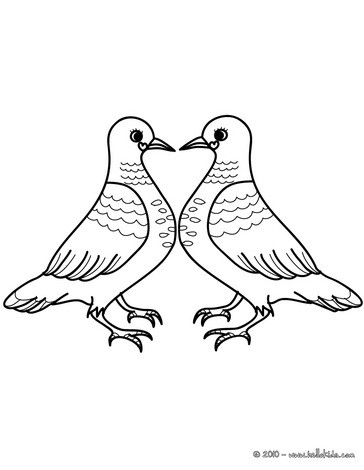 Valentine Doves coloring page