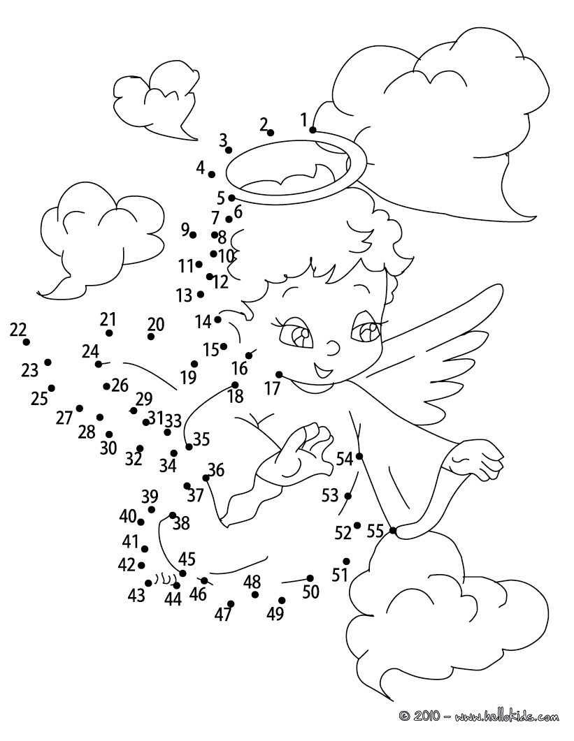 Flying Cupid LOVE ANGEL dot to dot hard Free Kids Games CONNECT THE DOTS games