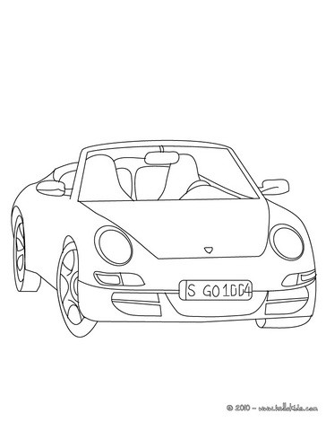 coloring pages sports cars. Porsche Carrera coloring page