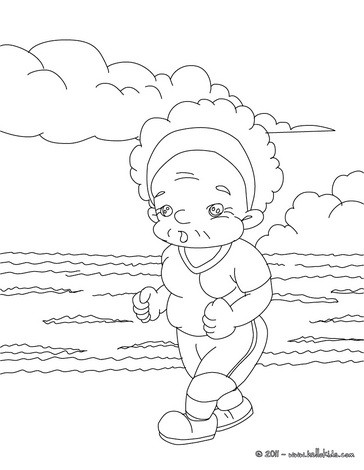 Jogging grandma coloring pages - Hellokids.com