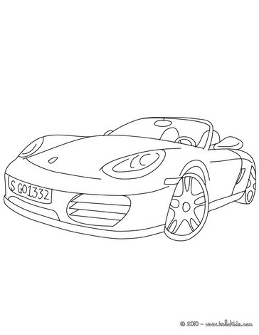 Porsche on Sports Car Coloring Pages   Porsche Boxster Cabriolet Coloring Page