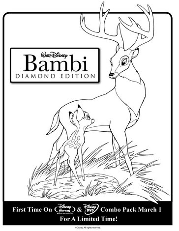 Bambi with his father coloring pages - Hellokids.com