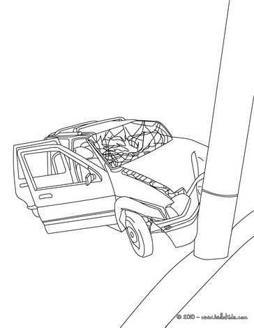 Car crash coloring pages  Hellokids.com