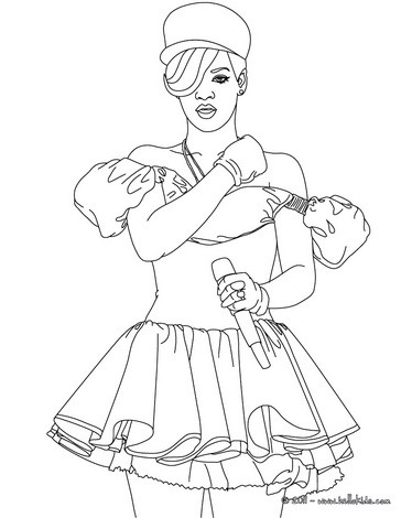 Rihanna Colouring Pages