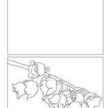 Lily of the valley coloring card