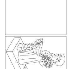Happy Mum with flowers coloring card