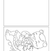Bear mum coloring card - Coloring page - HOLIDAY coloring pages - MOTHER'S DAY coloring pages