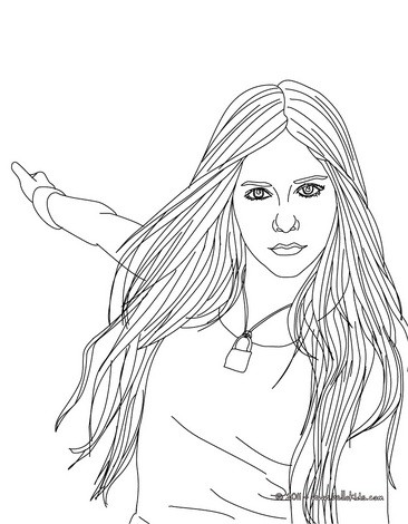 You can print out and color this Cute Avril Lavigne coloring page or color