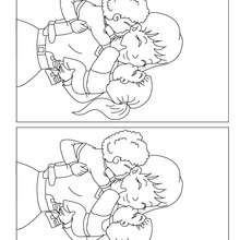 Mom hugging kids difference game - Free Kids Games - DIFFERENCE GAMES - MOTHER'S DAY difference games