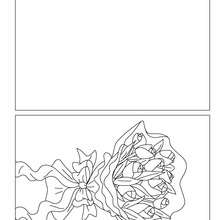 Flowers for Mommy coloring card - Coloring page - HOLIDAY coloring pages - MOTHER'S DAY coloring pages