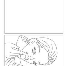 Mom with lipstick coloring card